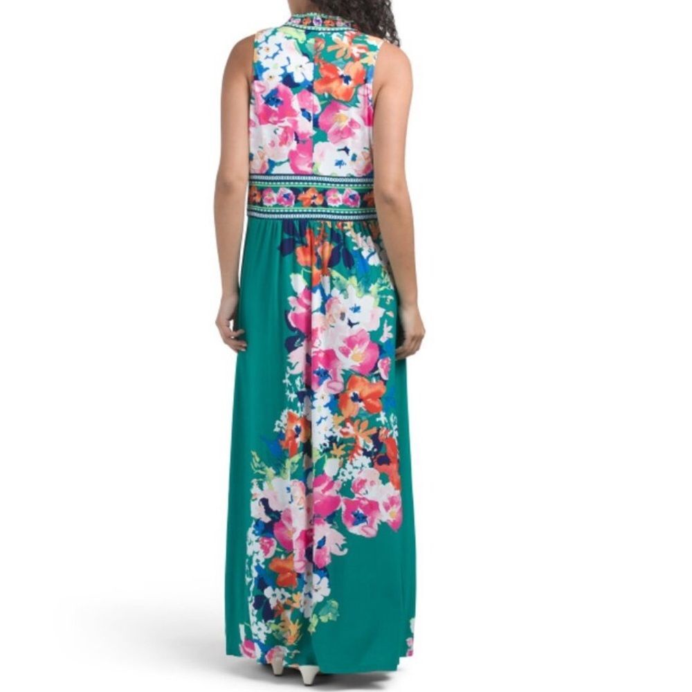 New London Times V-Neck Sleeveless Floral Maxi Dress Women’s Size 6 - Picture 2 of 14